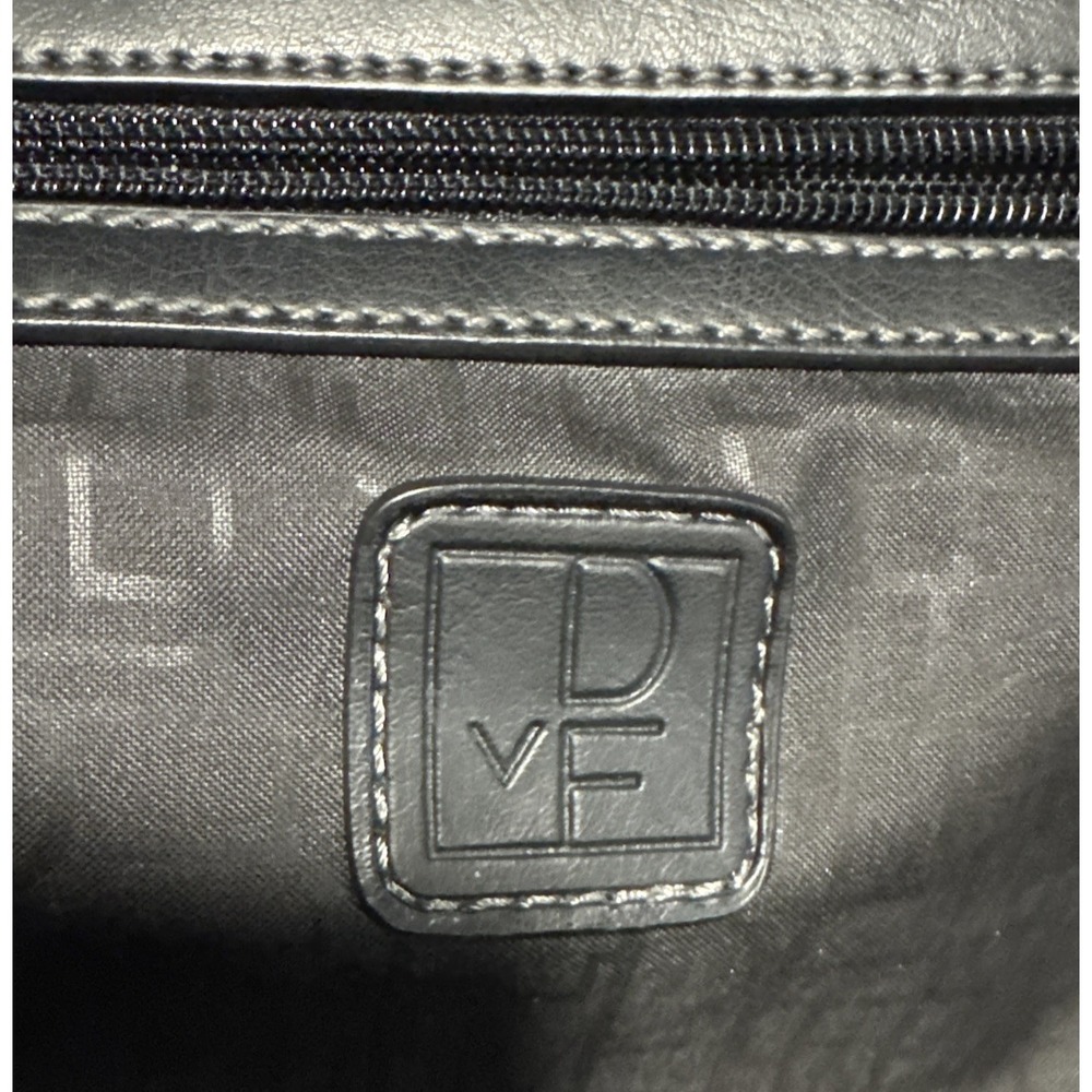 Diane Von Furstenberg DVF Black Suede Roller Travel Duffle Bag Suitcase Leather - Picture 12 of 12